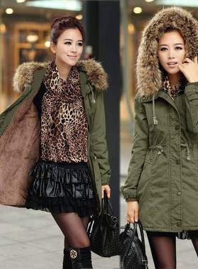 New winter jacket coat women fur collar hooded outwear女棉衣