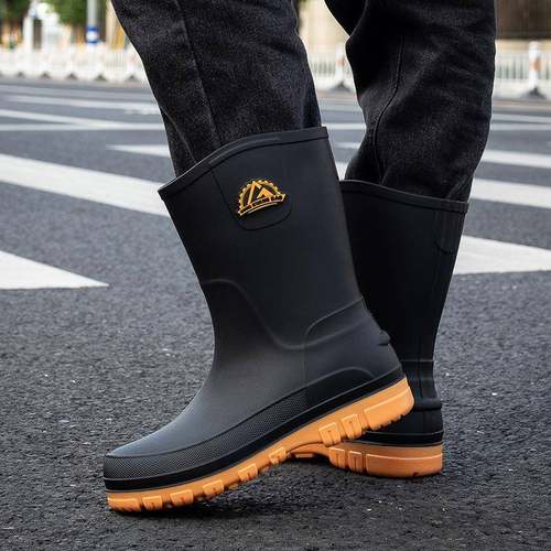 men rain boots waterproof shoes winter large size 45 boys