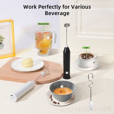 3 In 1 Milk Frother Electric Rechargeable Egg Beater Coffee