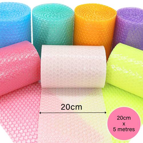 20cmx5 Meters Pink Blue Lovely Heart Shape Bubble Wrap Shock