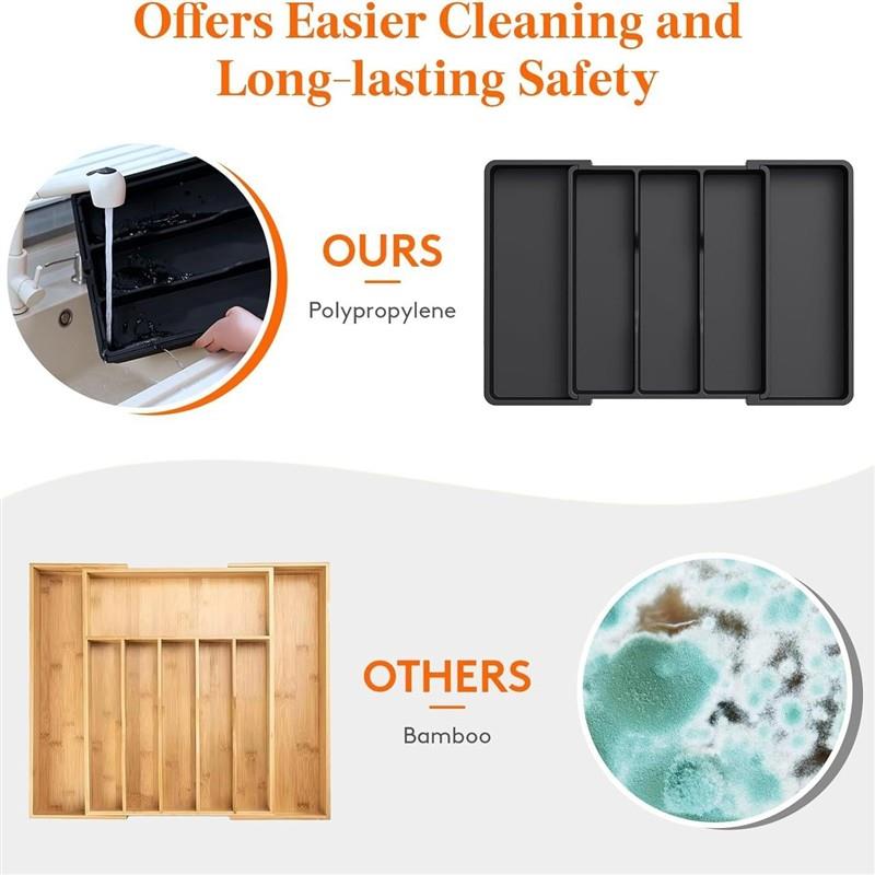 Drawer Cutlery Utensils Tray Store Organizer Drawer Kitchen