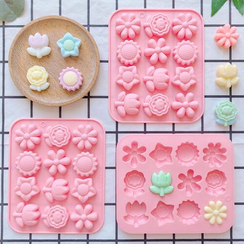 1pc Mini 12 cavity 6 small flower shaped candy chocolate coo