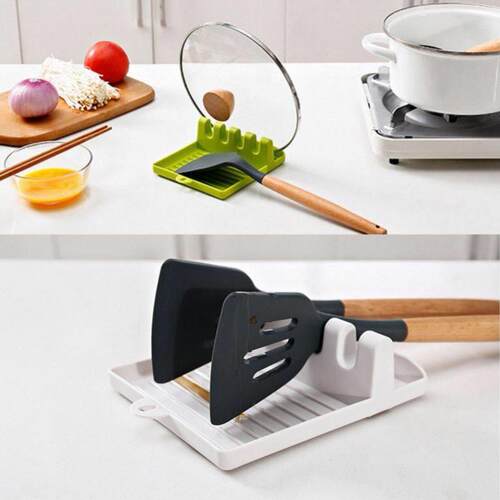 Kitchen Spoon Holders Fork Spatula Rack Shelf Organize Rest