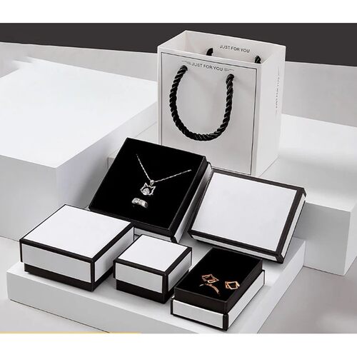 Jewelry Packaging Box Earnail Ring Bracelet Necklace Black A