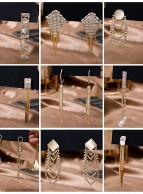 New tassel earrings long super fairy 925 silver needle simpl