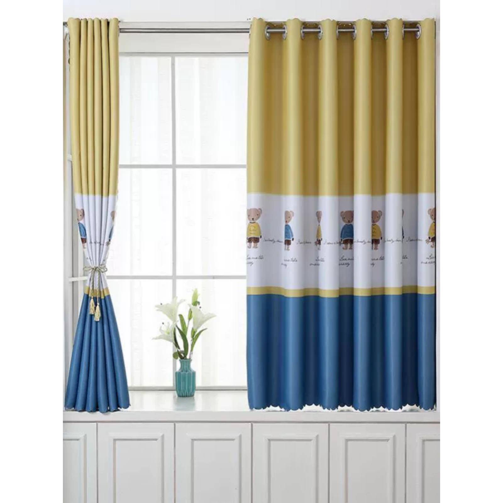 Simple sunshade curtains without drilling installation, bedr