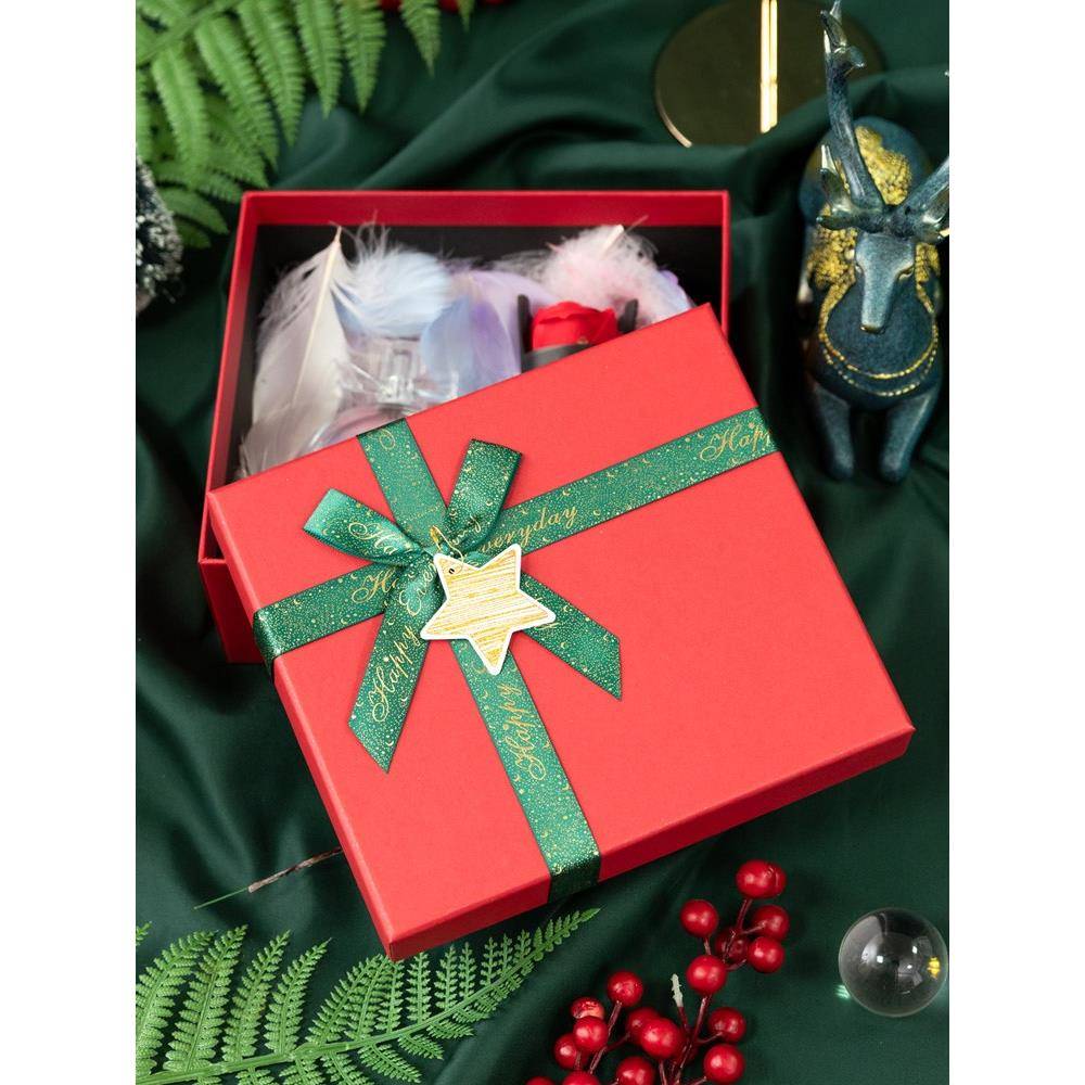 Christmas gift packaging box red empty paper boxes handbag