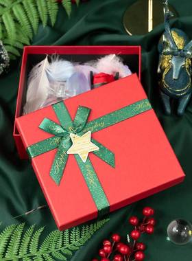 Christmas gift packaging box red empty paper boxes handbag