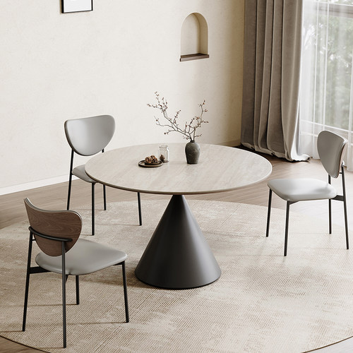 洞石岩板圆餐桌我们很划算