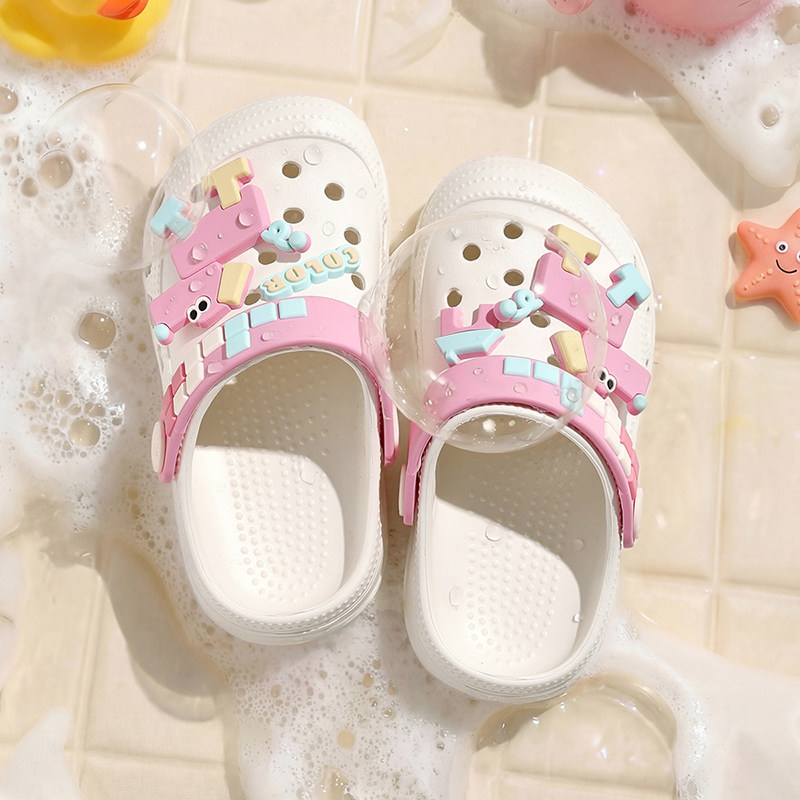 儿童拖鞋夏季宝宝家居户外婴幼儿透气洗澡女童男童室内包头洞洞鞋