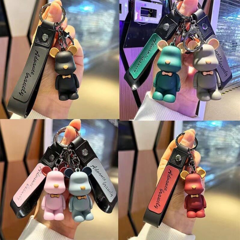 暴力熊钥匙扣挂件扣配件包包小礼品小礼物可爱批发硅胶创意钥匙链