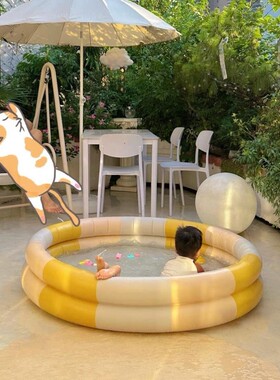 儿童充气游泳池家用可折叠条纹宝宝水池夏季玩水戏水充气海洋球池