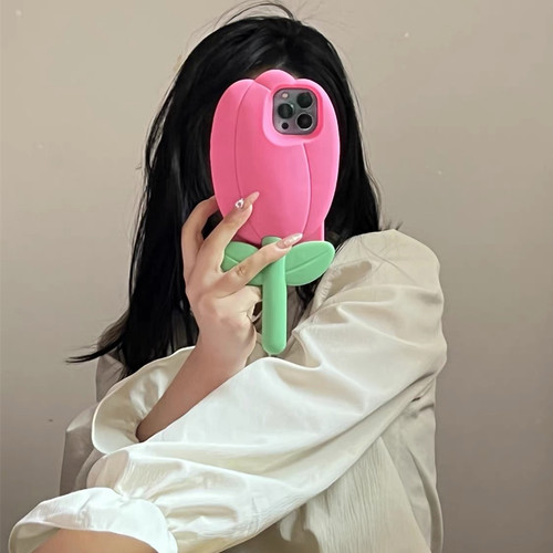 apple苹果15硅胶郁金香手机壳