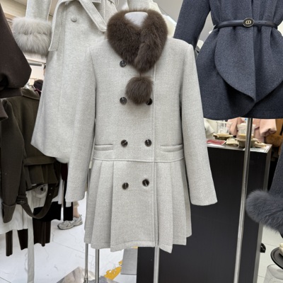 冬季韩版气质小香风百褶裙羽绒服