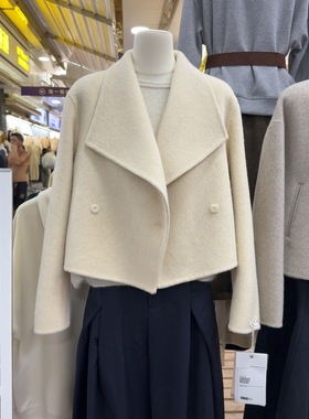 十三行现货2025秋冬新款韩版时尚翻领双面羊毛短款外套K68704W356