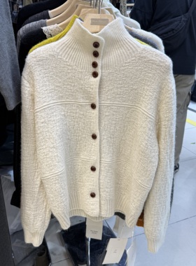 十三行现货2025冬季新款韩版高领针织开衫老钱风毛衣k68826w134