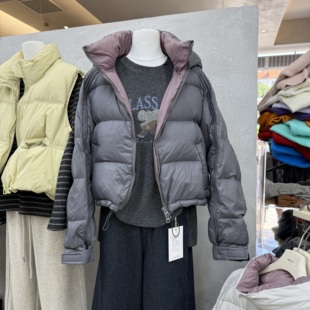 十三行拿货2025冬季新款韩版宽松简约短款面包羽绒服k68726w334