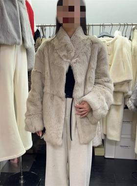 十三行现货2025冬季韩版复古兔毛皮草高级感百搭外套女K8581W522