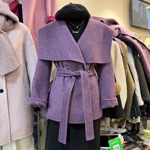 韩版时尚海军领双面羊毛大衣