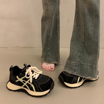 厚底加绒老爹鞋女2025新款秋冬季女鞋子网红百搭阿甘鞋休闲运动鞋