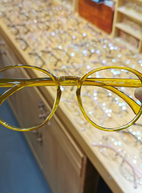 黑框眼镜女大框圆脸透明黑色素颜神器大脸显瘦倪妮黄色近视眼镜框