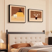 中古风主卧床头温馨装 饰画高级感组合画法式 复古花卉房间卧室挂画