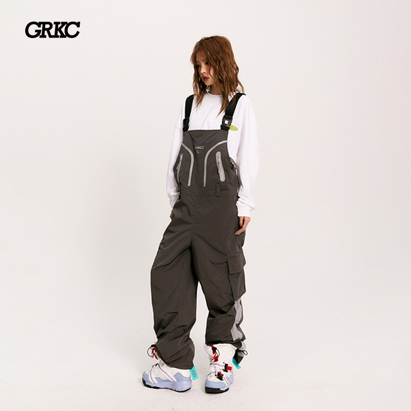 【特价清仓】GRKC吉尔卡克 压胶工装背带裤美式宽松直筒阔腿裤子