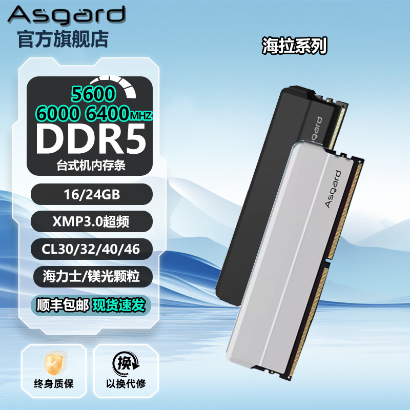 阿斯加特 海拉 16G 24G DDR5 5600 6000 6