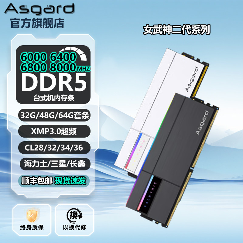 阿斯加特女武神二代 32g(16gx2) ddr5 6400 6