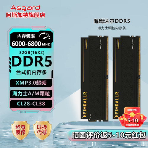 阿斯加特海姆达尔ddr5电脑内存条
