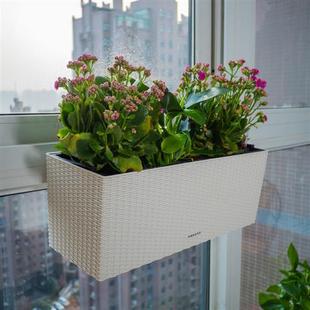 挂在窗户上的花盆阳台窗户花架窗沿挂式花盆长方形窄窗户卡槽挂架