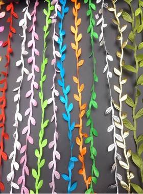 10yards Silk Leaf-Shaped Handmake Artificial Green Leaves