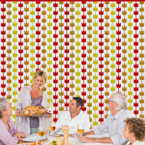 Thanksgiving Color Matching Maple Leaf Rain Curtain Holiday