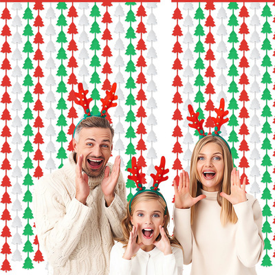 2m Christmas Tree Shaped Door Curtain Christmas Party Decora