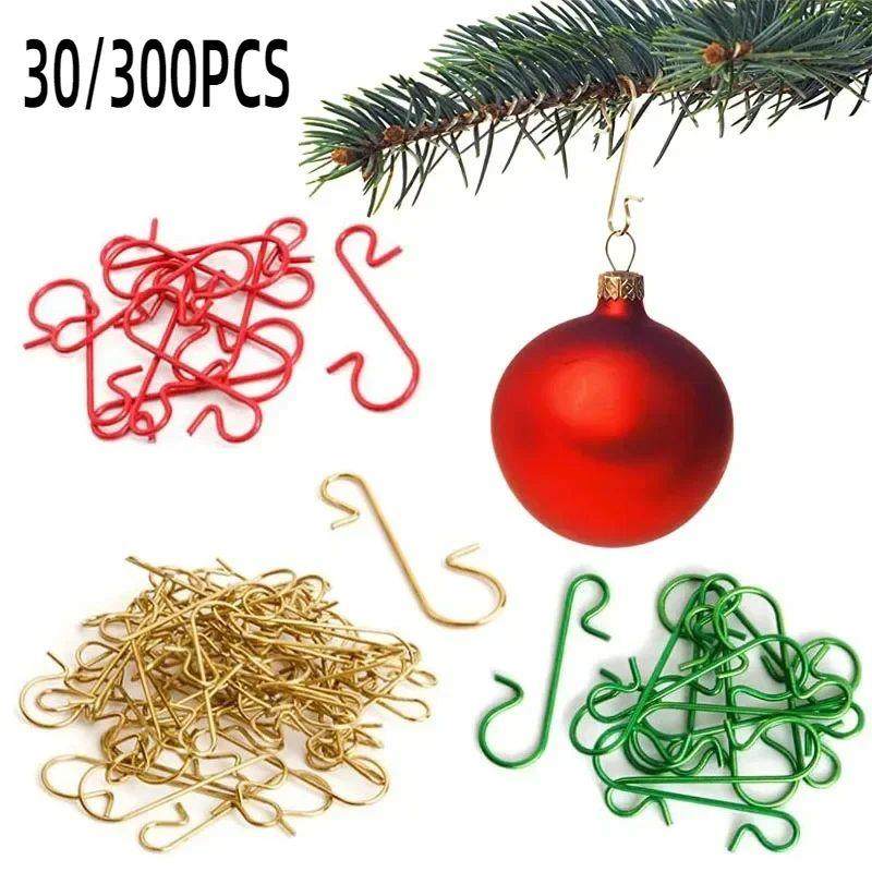 30/300pcs S-Shaped Metal Hooks Holder Christmas Tree Ball Pe