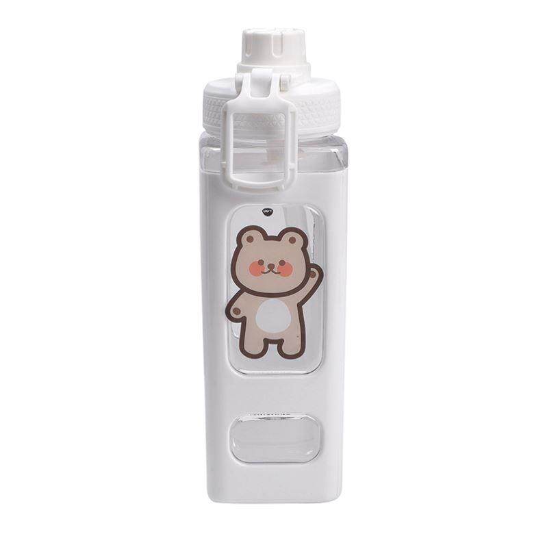 Kawaii Bear Water Bottle For Girls Cute Plastic School Gym