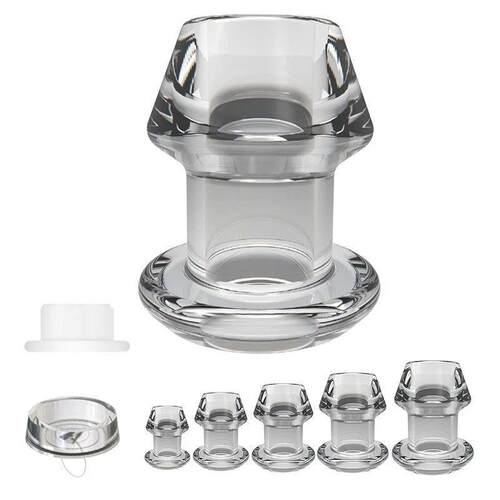 Silicone Hollow Anal Plug With Stopper Speculum Enema Anus