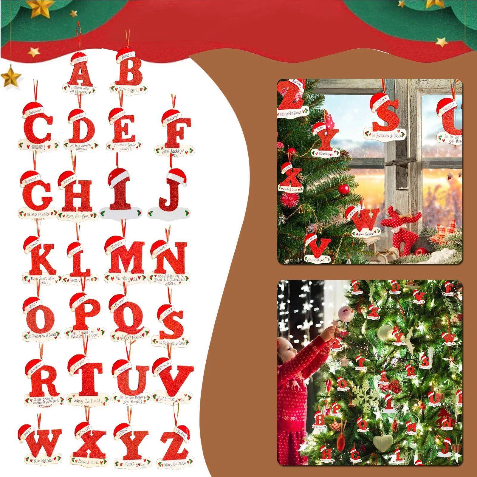 Christmas Tree Decoration Letter Pendant 26 Letters Home Hol