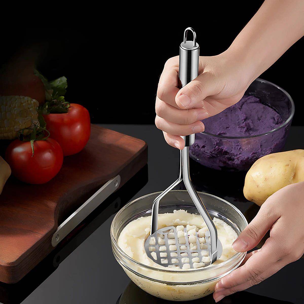 Stainless Steel Potato Mashers Ricers Masher Puree Purple Sw
