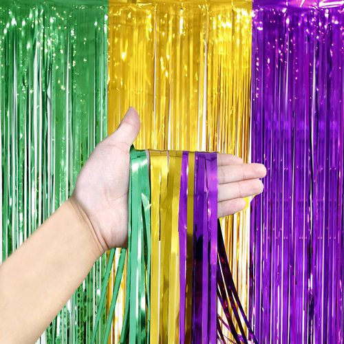 2 M Carnival Party Theme Decorations Props Green Gold Purple