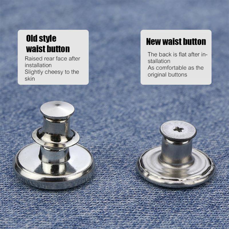 10Pcs Jeans Buttons Replacement 17mm No Sewing Metal Button