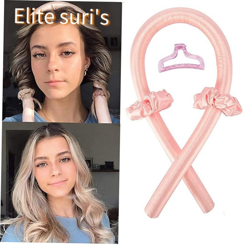 Heatless Curling Rod Headband No Heat Hair Curlers Ribbon Ha