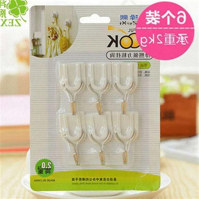 6pcs wall hooks shelf adhesive storage strong hang.