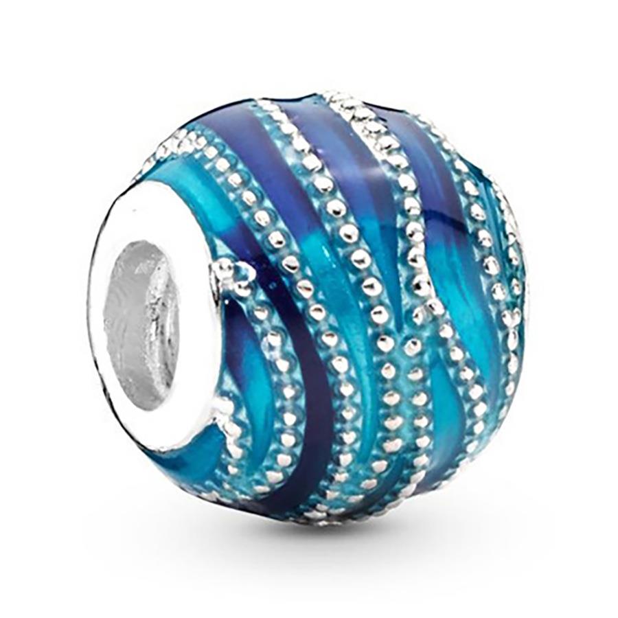 Silver Alloy Big Hole Beads Blue Crystal Beaded Starfish Moo