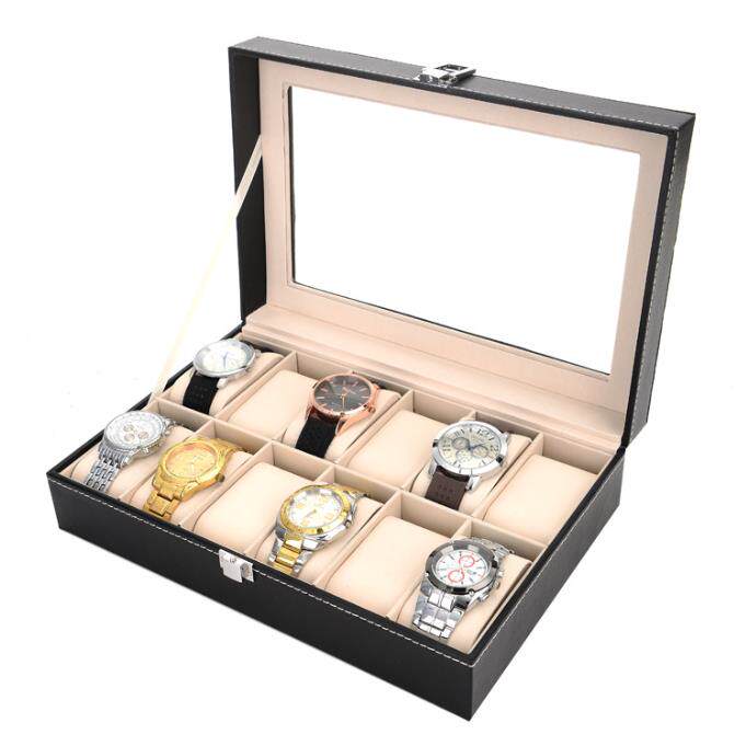 Clock Watches Jewelry Boxes Case Leather Watch Box Case