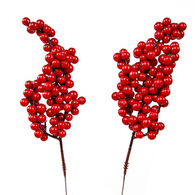 Christmas Decorations Artificial Flowers Red Fruit Diy Chris
