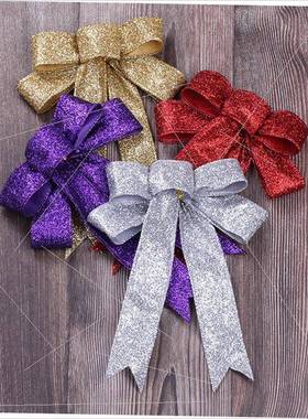 Gold scallion powder locked bow Christmas tree pendant圣诞