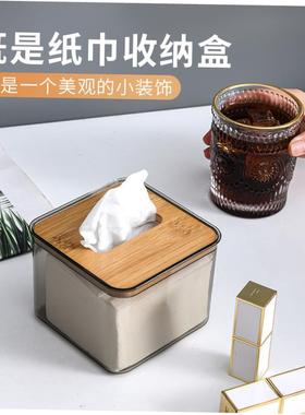 tissue box room paper storage napkin holder 收纳竹盖纸巾盒