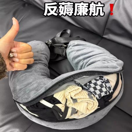 日本旅行头枕柔软毛绒可填充衣服行李枕套户外多功能U形便携头枕