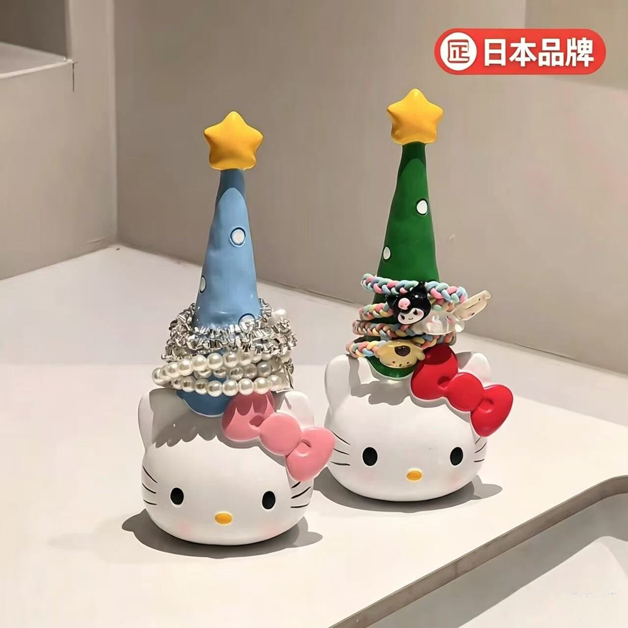 日本kt发圈收纳摆件可爱卡通头绳皮筋桌面装饰公仔少女心置物架
